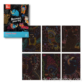 Kinder DIY Rainbow Scratch Art Paper